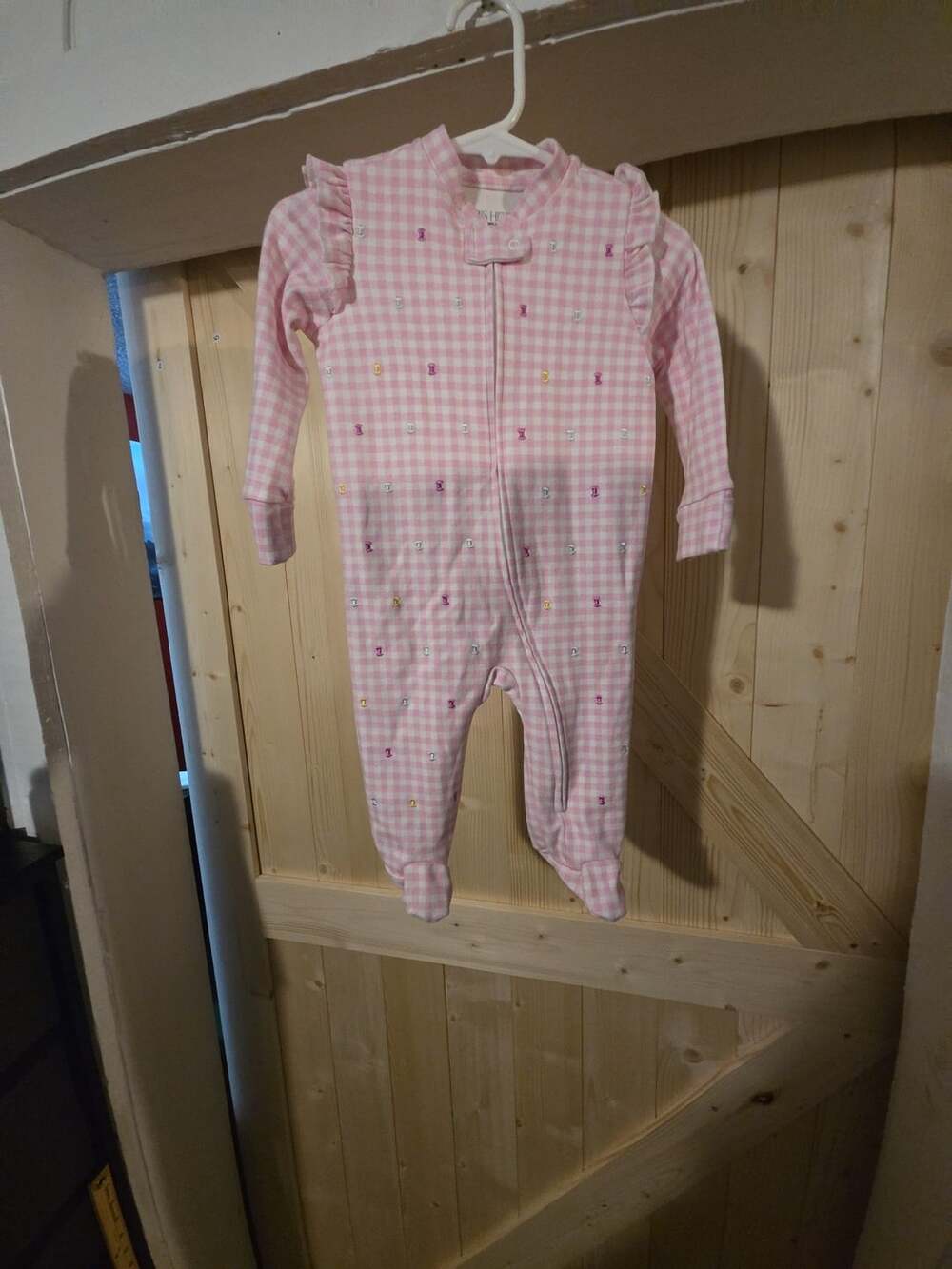 Paris Hilton Pink Gingham Footie Sleep